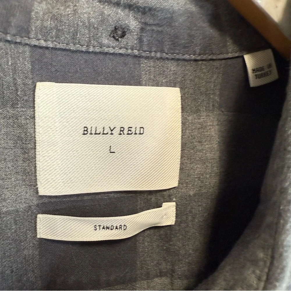BILLY REID Tuscumbia Gray Plaid Button Down Shirt Men’s L Large
